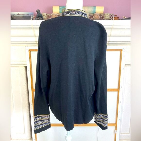 Chicos Elegant sweater Jacket w/ embroidery & beading - Picture 2 of 11